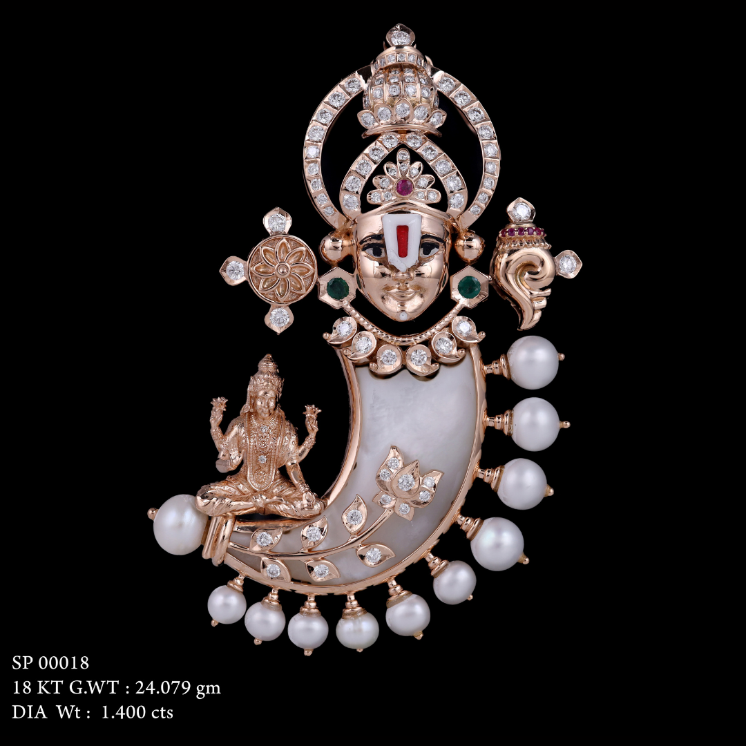 Kimtee Jewellers - God Balaji Laxmi Nail Pendant